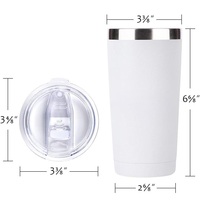 Gobelets isothermes personnalisés pour café, 20 oz, double paroi, en acier inoxydable 18/8, avec couvercle, pour la salle de sport