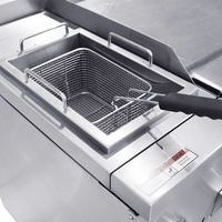Cuisinière à gaz commerciale de 72 pouces avec 4 brûleurs, plaque chauffante, salamandre, gril et friteuse |   Équipement de cuisine de restaurant robuste