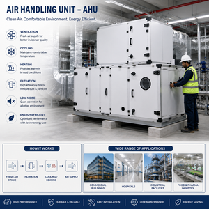 Industrial modular air handling unit installed <b>in</b> a mechanical plant room for commercial hvac ventilation climate control system - Product Image 2