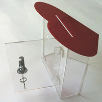 Grand étui de vote en plastique transparent, boîte de don de pièces en acrylique