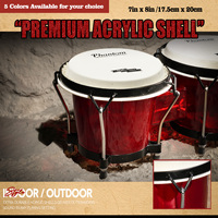 Bongos professionnels en acrylique 6 et 7 pouces avec peau de chèvre, instrument de percussion latine, logo personnalisé OEM, vente en gros