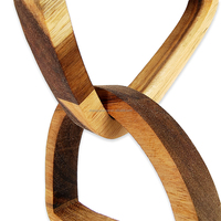 Shangrun ornements surdimensionnés décor de maillon de chaîne en bois noeud en bois rustique chaîne décorative 6 liens décor de maillon de chaîne en bois