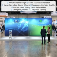 Mur d'affichage lumineux rétroéclairé personnalisé pour salons professionnels, cadre en aluminium et toile de fond en tissu