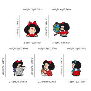 Pin Enamel Karakter Komik Mafalda OEM Grosir - Desain yang Dapat Disesuaikan untuk Merchandise Merek, Hadiah Promosi & Koleksi Eceran - Product Image 2
