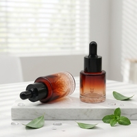 Bouteilles compte-gouttes en verre rondes de 20 ml et 30 ml, imprimées à l'écran, couleurs personnalisées, pour sérum, huiles essentielles, cosmétiques et vernis à ongles