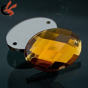 Diamantes de imitación ovalados facetados con reverso plano acrílico, técnicas cosidas, diamantes de imitación sueltos - Product Image 2