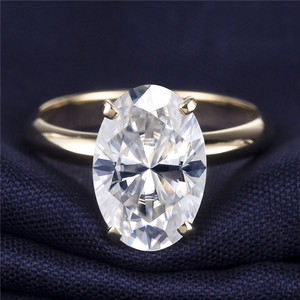 MS-392 laboratorio creado diamante 14k 18K joyería de oro real 1 quilate 1,5 quilates 2 quilates Oval laboratorio crecido anillo de joyas de diamantes - Product Image 6