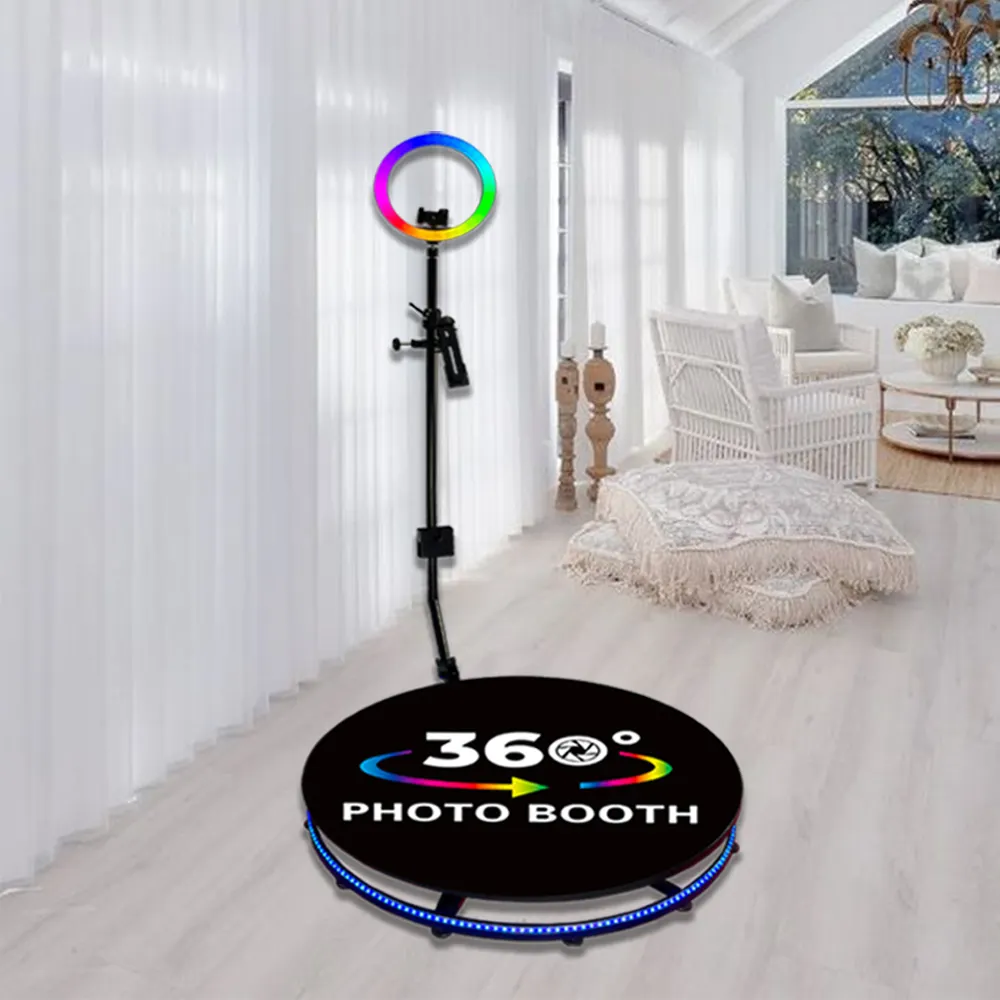 บูธวิดีโอไฟวงแหวน iPad photobooth วงกลม บูธภาพถ่าย 360 องศา บูธภาพถ่าย 360 องศา เครื่องอัตโนมัติ