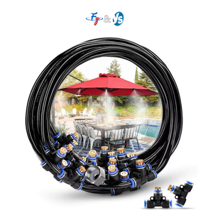 12V Low Pressure Water Atomization <strong>Spray</strong> System <strong>Set</strong>, Used for Garden Watering Irrigation, Balcony Cooling and Humidification - Product Image 1