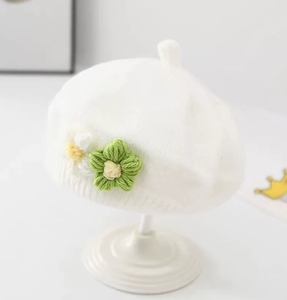 Béret en <span class=keywords><strong>tricot</strong></span> pour bébé, automne et hiver, joli chapeau de peintre pour petite fille, chapeau en laine pour enfants, tendance - Product Image 3
