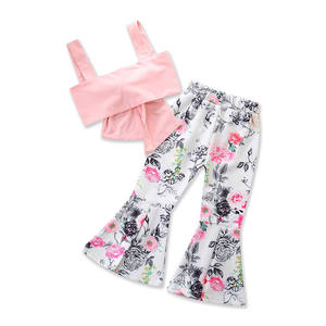 Ensembles de vêtements pour enfants, pantalons fins à pattes d'éléphant pour bébés filles, leggings à fleurs pour femmes, vente en gros de Chine - Product Image 1