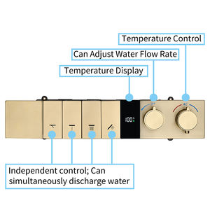 HIDEEP salle de bain douche vanne température affichage bouton contrôle 4 fonction <span class=keywords><strong>thermostatique</strong></span> douche interrupteur laiton <span class=keywords><strong>corps</strong></span> principal - Product Image 2