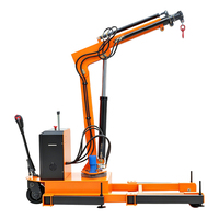 Grue mobile électrique autopropulsée de 2 tonnes, alimentée par batterie 48V, grue hydraulique au sol avec plateau tournant à 180 degrés