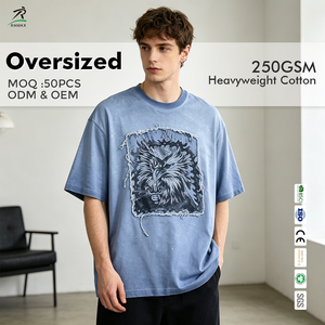 เสื้อยืดคอตตอนวินเทจสไตล์สปัลเตอร์วอชสำหรับผู้ชาย ตกแต่งด้วยลายอินทรีแบบแพทช์ ตัดเย็บทรงบ็อกซี่ รับผลิตตามแบบ สั่งทำได้จำนวนน้อย - Product Image 1