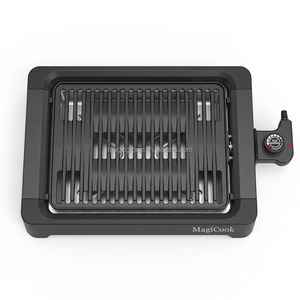 Parrilla Eléctrica sin Humo para Interiores, Parrilla Portátil de Sobremesa, Parrilla Eléctrica Antiadherente de 1800W, Base de Nailon Desmontable, Fabricante OEM - Product Image 2