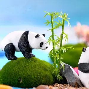 Großhandel Riesen Panda Landschaft Bonsai Figur PVC Kunststoff Handwerk Cartoon Tierheim Puppen garten