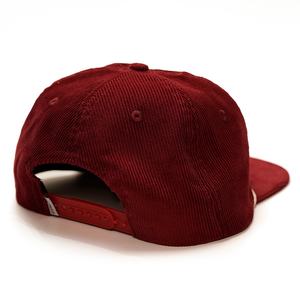 Casquettes Snapback en Corduroy Rouge Personnalisées 5 Panneaux Logo Brodé Casquettes Non Structurées - Product Image 3