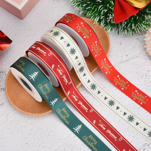 Pita Grosgrain Cetak Natal CHANG YUAN 2cm, Pita Dekorasi untuk Kotak Hadiah, Kue, dan Hiasan Pohon Natal - Product Image 2