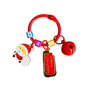 Gran oferta Kawaii llavero de Metal Santa árbol manzana ciervo muñeco de nieve diseños regalo de Navidad llaveros al por mayor - Product Image 1