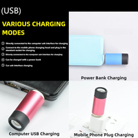 Senter Gantungan Kunci Multifungsi Logo Kustom, Lampu Saku Hitam Portabel, Mini Torch Light USB Rechargeable, Hadiah Promosi