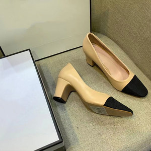 Escarpins Xinzirain personnalisés pour femme à bout capuchonné en cuir premium, talon carré, slingback et talon <span class=keywords><strong>ouvert</strong></span> - Product Image 3
