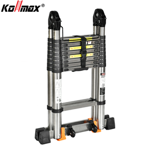 Échelle télescopique extensible en acier inoxydable, échelle pliante conforme à la norme EN131, échelle compacte portable pour projets de bricolage à domicile - Product Image 1