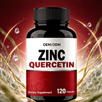 Compléments alimentaires en capsules de zinc et de quercétine OEM, capsules de zinc, marque privée, directement de l'usine