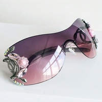 Nouvelles lunettes de soleil sans monture, incrustées de diamants, pour femmes, style Instagram, tendance et uniques, pour le soleil, 2024