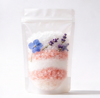 Garam Mandi Kristal Himalaya Vegetarian Brinelume Dream Private Label dengan Bunga Kering untuk Relaksasi Tubuh Alami
