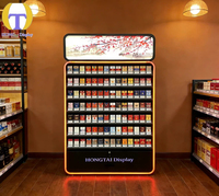 Nouvelle conception de présentoirs à LED robustes et écologiques de la marque HongTai, armoires de présentation pour tabac et cigarettes