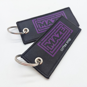 Portachiavi in Tessuto Ricamato con Logo Personalizzato, Alta Qualità, 'Remove Before Flight', Regalo Promozionale - Product Image 1