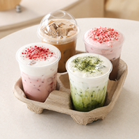 Gobelets en plastique PP jetables personnalisés en forme de U avec pailles pour café glacé et fêtes
