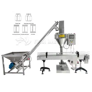 Automatic vertical detergent milk powder coffee powder form fill seal packing machine with auger filler