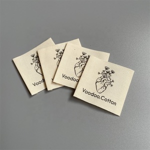 Cao cấp tùy chỉnh thiết kế bông in tag logo cho quần áo tái chế bông vải may trên có thể giặt tùy chỉnh màu sắc cổ thẻ - Product Image 4