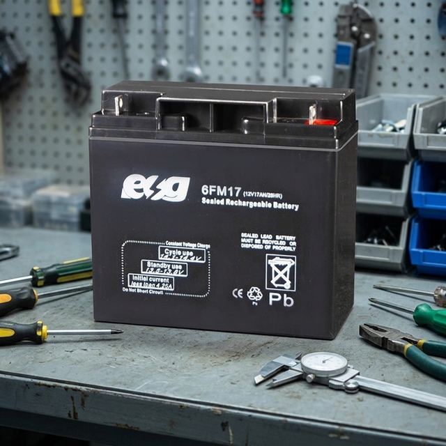 ESG 12V 17AH  Storage Raw Material Low Self-discharge Battery for Lighting Rechargeable Valve Regulated Lead Acid Battery