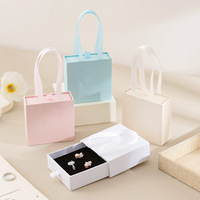 Coffret cadeau de luxe personnalisé pour bijoux avec sac fourre-tout assorti, style tiroir, pour bagues, boucles d'oreilles et colliers