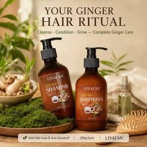 Set de Champú y Acondicionador de Jengibre, Anticaída, Anticaspa, Nutre y Repara el Cabello Dañado, Dúo para el Cuidado del Cabello, Extracto Natural, 280g, Vegano, OEM - Product Image 4