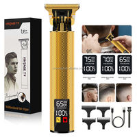 Offre Spéciale : Kit de Tondeuse à Cheveux Professionnelle USB T9, Plus de 99 Modèles, Vintage, Rechargeable, avec Écran LCD, pour Usage Hôtelier