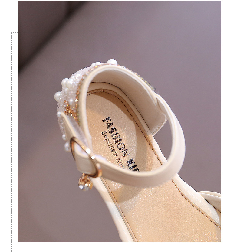 Girls Rhinestone Sandals Korean Princess Flat Shoes Children Bow Dress Shoes
