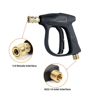 Lingzhen 150 Bar Pistolet de <span class=keywords><strong>lavage</strong></span> haute pression 1/4 \ "Connecteur rapide M22 Filetage métrique Baguette courte Lance Outil de <span class=keywords><strong>lavage</strong></span> <span class=keywords><strong>et</strong></span> de <span class=keywords><strong>nettoyage</strong></span> de voiture - Product Image 3