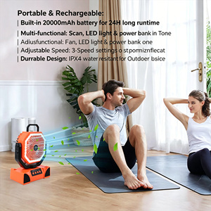 Portable Camping With Mist <b>Spray</b> Led Night Light 4 Wind Speeds Rechargeable Battery Powered Fan for Tent Picnic - Product Image 4