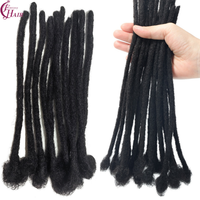 Extensions de dreadlocks en cheveux naturels pour hommes/femmes, 6-20 pouces, extensions de dreadlocks noires naturelles