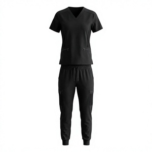 Wholesale MANTIC ENTERPRISES Custom Unisex Nurse <b>Scrub</b> Tops Spandex/Polyester Knitted Stretchy <b>Plus</b> <b>Size</b> Sexy Hospital Uniforms - Product Image 1