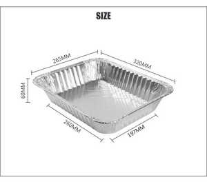Khay nhôm dùng một lần cỡ lớn 9x13 inch, có nắp, hộp đựng thức ăn bằng giấy bạc nửa kích thước (gói 25/30 chiếc), nhựa PE dùng cho dịch vụ ăn uống - Product Image 5