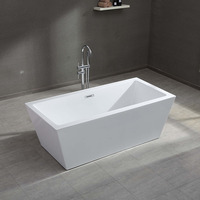 Baignoire autoportante Gurgle Premium en acrylique poli, anti-jaunissement, en matériau haute densité pour une durabilité à long terme