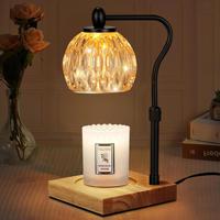 Lampe Chauffante pour Bougies Amazon en Promotion, Hauteur Réglable, Minuteur, Intensité Variable, Décoration Maison, Chauffe-Bougie avec 2 Ampoules