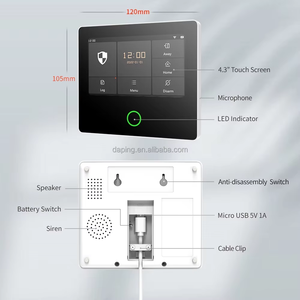 Sistema de panel de alarma inteligente inalámbrico WiFi/4G Tuya-Kit de seguridad para el hogar de 7 pulgadas con sirena de 115dB y batería de 5000mAh para protección del hogar - Product Image 6