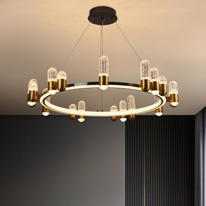 Modern Led Pendant Light Circle Iron <strong>Lighting</strong> Chandelier for Home <strong>Office</strong> Easy Hanging Indoor Decorative <strong>Fixture</strong> - Product Image 1