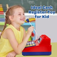 Caisse enregistreuse jouet EPT Supermarket avec microphone à son réel, calculatrice et cartes de crédit pour enfants