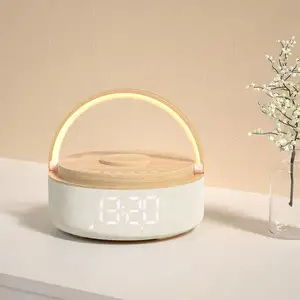 שעון מעורר עם רמקול bluetooth עם רמקול אור הלילה מתכוונן טלפון רדיו fm לעמוד עבור חדר שינה הבית
